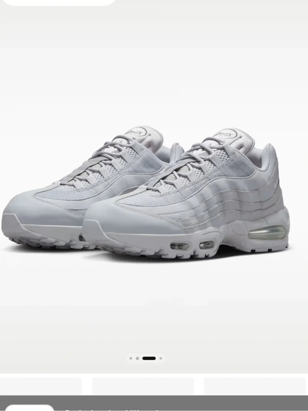 Nike Grey Air Max Low-Top Sneakers Size 9 new